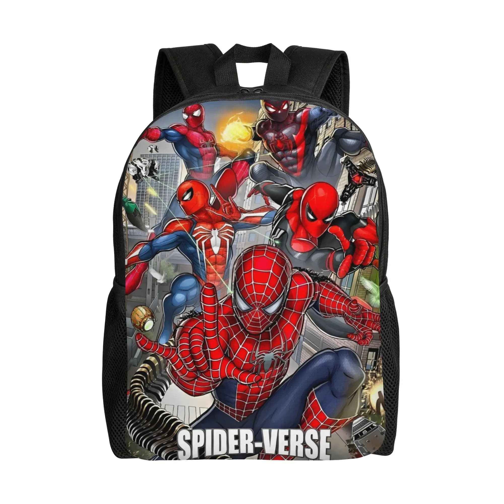 Zaino Spider-Man per Uomini, Donne, Adolescenti, Studenti, Escursionismo, Viaggi, Borsa a Tracolla Spider-Verse con Tasca