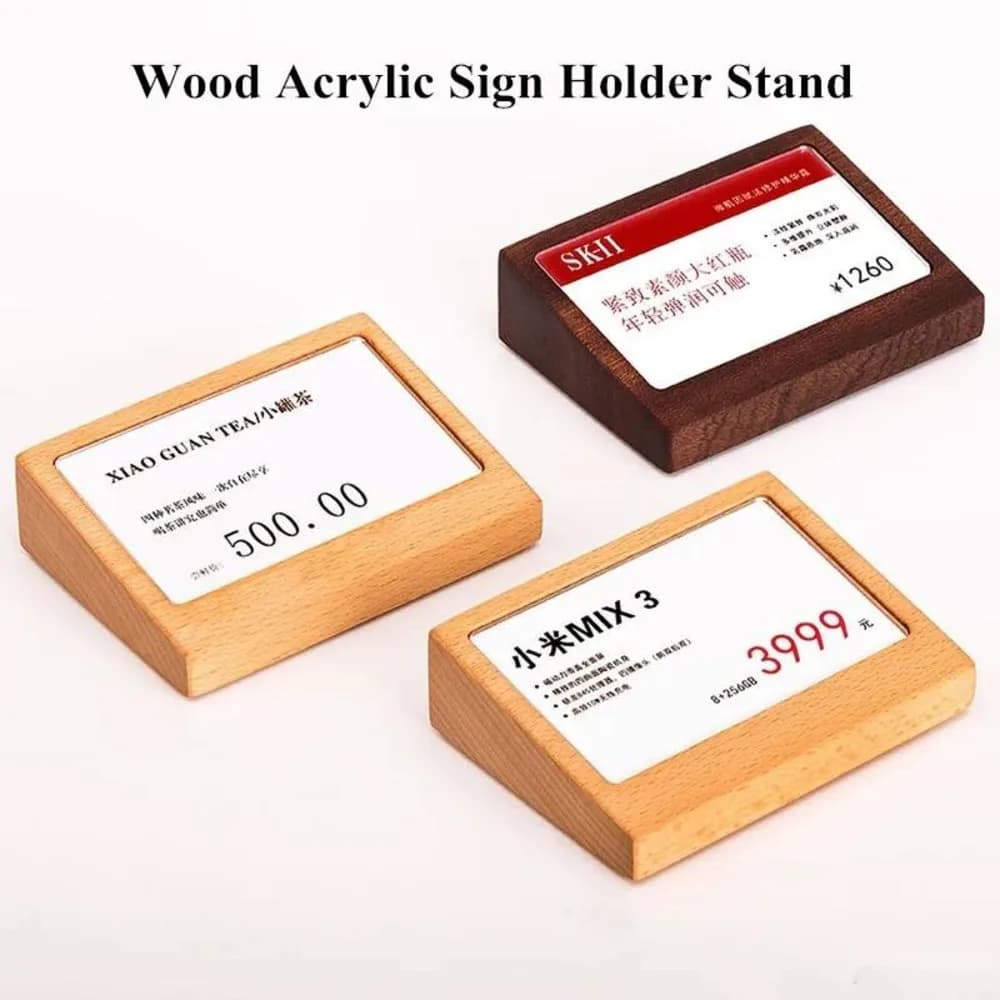 90x54mm inclinato piccolo desktop etichetta prezzo porta carte ristorante da tavolo menu acrilico segno supporto espositore