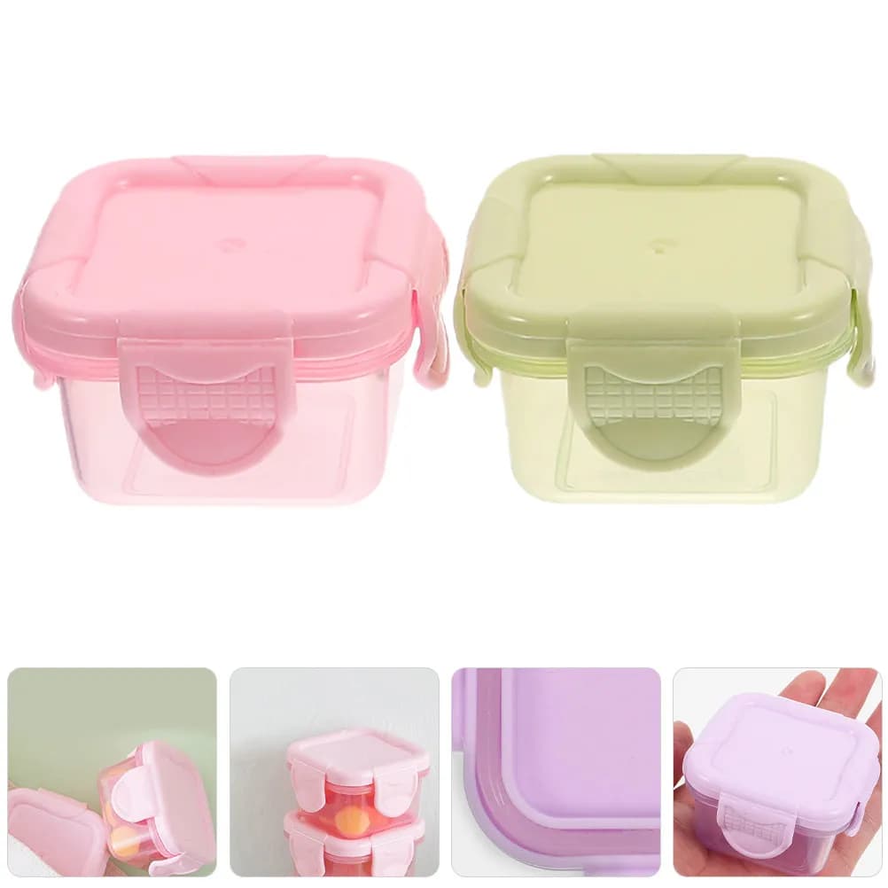 Set di 8 Contenitori per Alimenti con Coperchi, Scatole Portatili per Mantenere la Freschezza, Mini Contenitori Riutilizzabili per Snack, Ideali per Preparazione Pasti e Viaggi