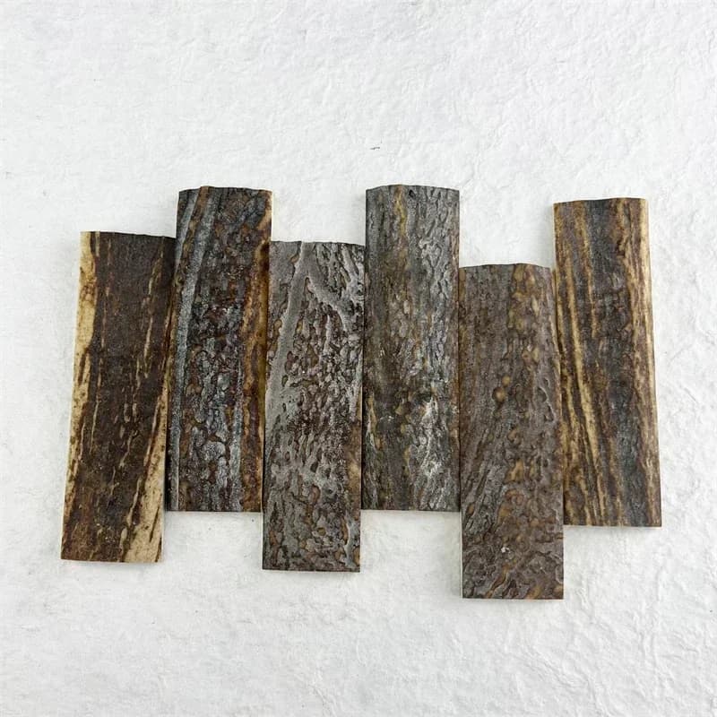 1 pair Natural Musk Deer Horn Material Block 102×30×12mm Blank Slab DIY Knife Handle Making Patch
