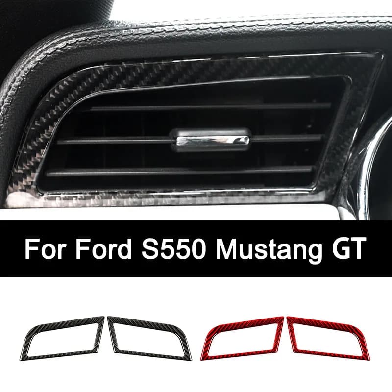 Per Ford S550 Mustang GT 2015-2021 Cruscotto in fibra di carbonio Sinistra e destra Prese d'aria Adesivo Accessori per la modifica degli interni