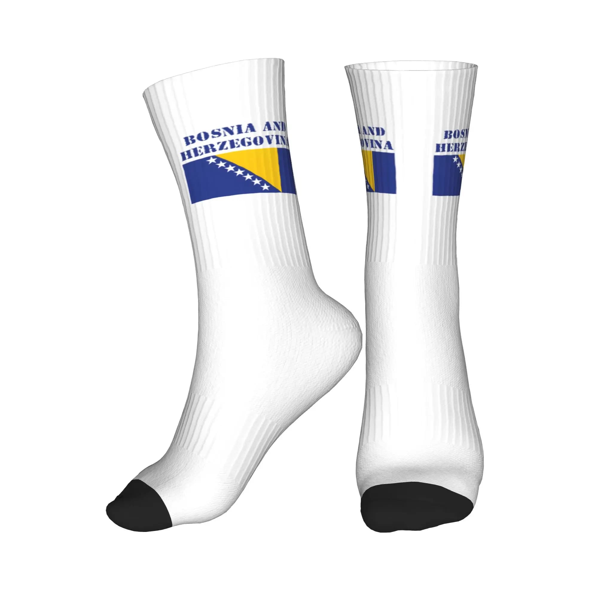 Men's socks with flag of Bosnia and Herzegovina, warm and breathable unisex socks with 3D print