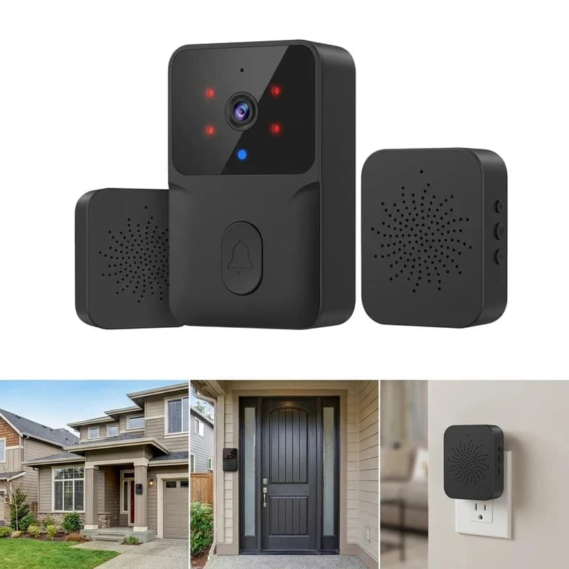 Videocitofono WiFi HD a basso consumo, ricaricabile, con visione notturna, campanello di sicurezza intelligente, interfono domestico 1 a 1