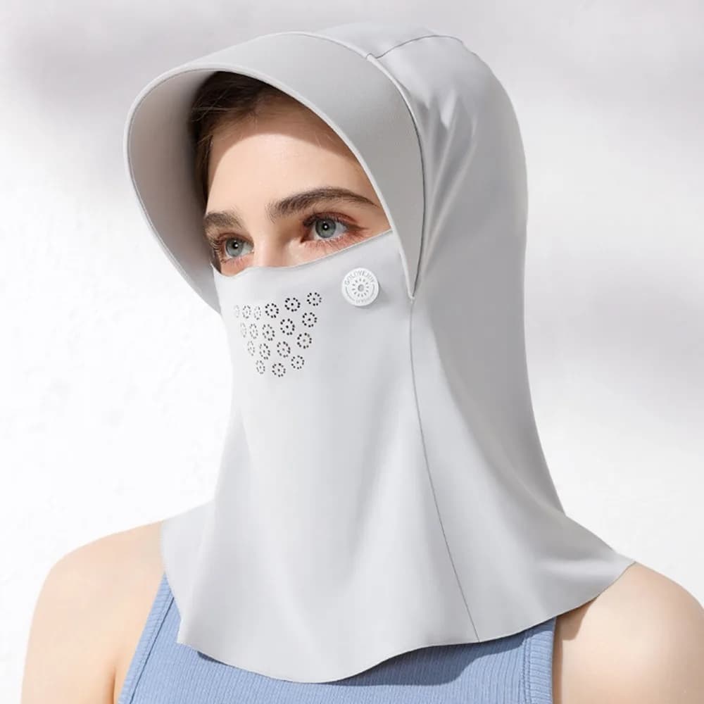 Adjustable Full Face Visor Hat Sunscreen with Hair Hole Sun Protection Mask Solid Color Face Protection UV Protection Veil