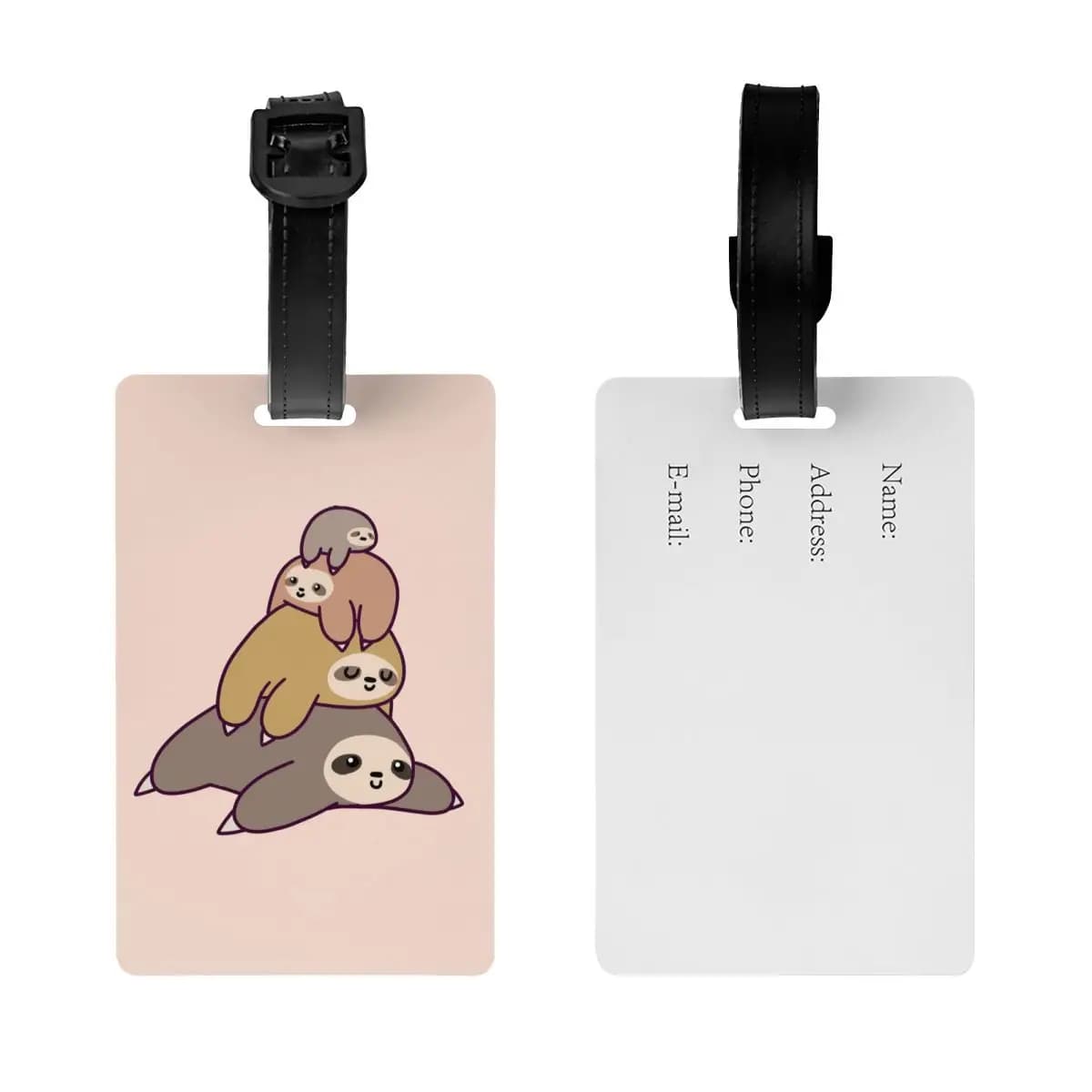 Etichette per Bagagli con Motivo Bradipo, Accessori per Valigie, Targhette per Bagagli da Viaggio, Porta Etichette con Nome e Indirizzo