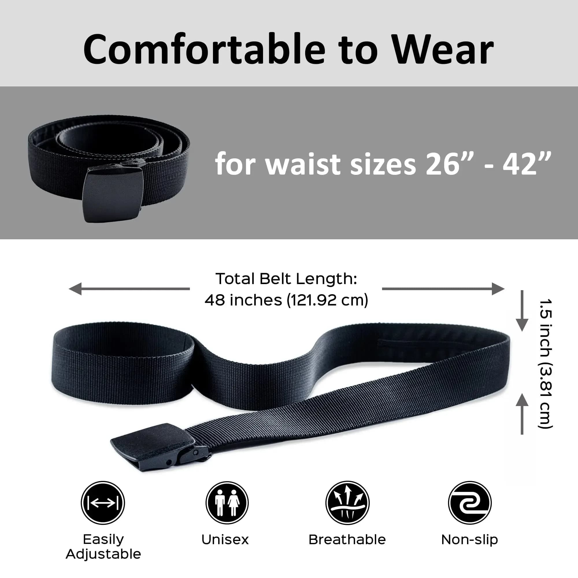 Marsupio da viaggio antifurto da 120 cm con cinturino nascosto per denaro, porta contanti segreto, portafoglio da cintura portatile per donna e uomo