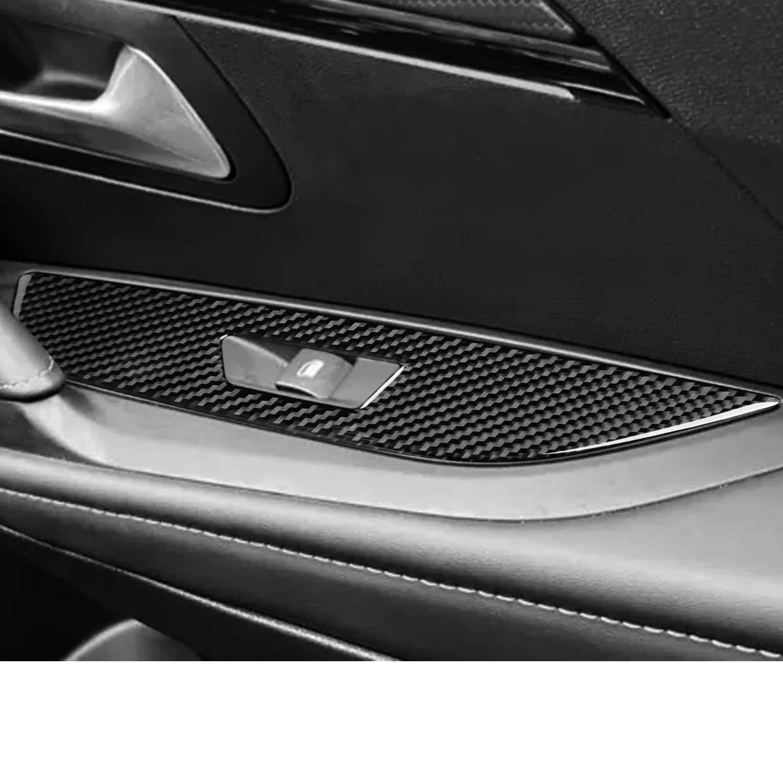 Per Peugeot 208 e-208 2020-2025: Copertura del Pannello di Controllo dei Finestrini in Fibra di Carbonio, Accessori Auto, Decorazione Adesiva