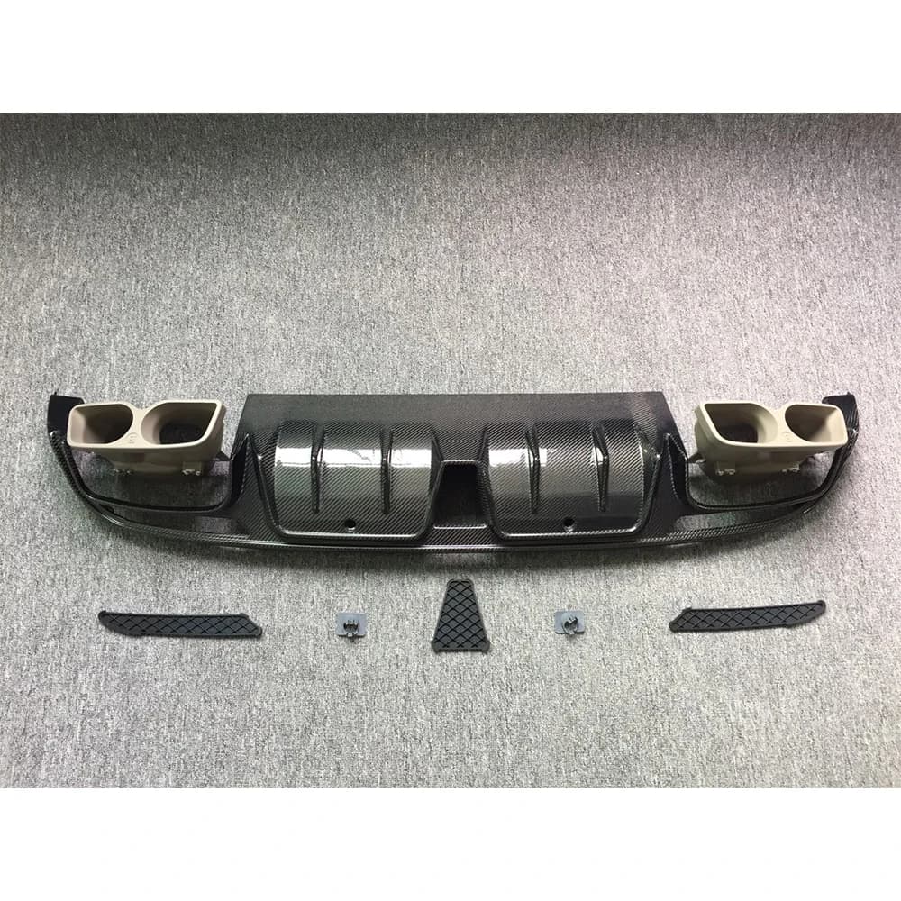 Diffusore Posteriore in Fibra di Carbonio con Terminali di Scarico per Mercedes Classe C W205 C63 C63S, Accessori Auto