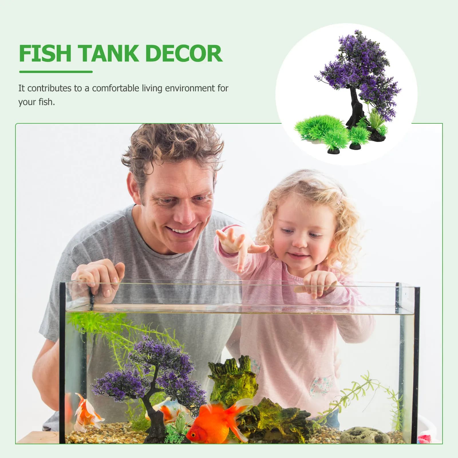 Set of Artificial Plants for Aquarium, Underwater Decoration, Water Landscape Accessories, Fish Trays Decorations