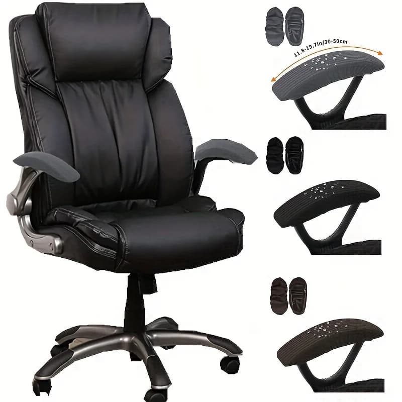Copertura elastica per bracciolo della sedia, fodera lavabile, elastica, antipolvere, gomito, ufficio, computer, set da 2 pezzi
