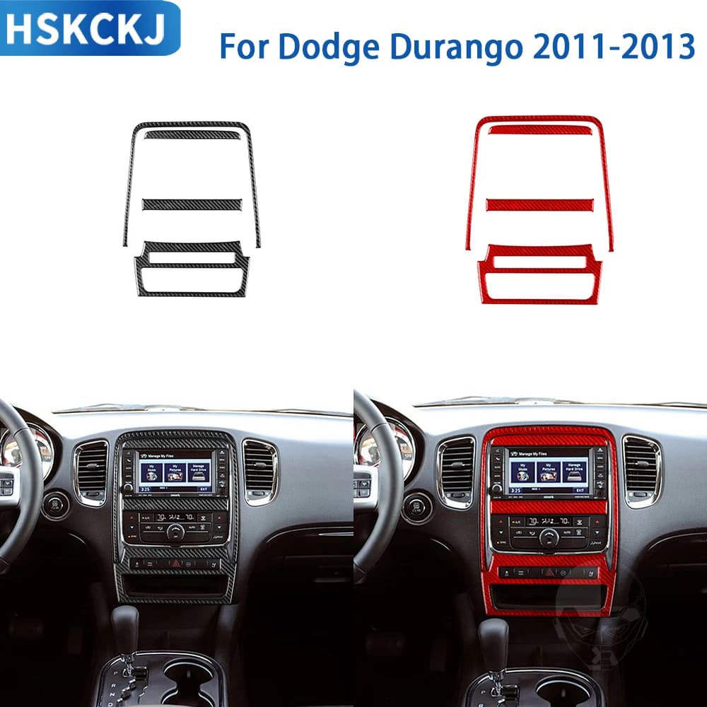Per Dodge Durango 2011 2012 2013 Accessori In Fibra di Carbonio Interni Auto Pannello dello Schermo di Controllo Centrale Trim Adesivo Decorazione