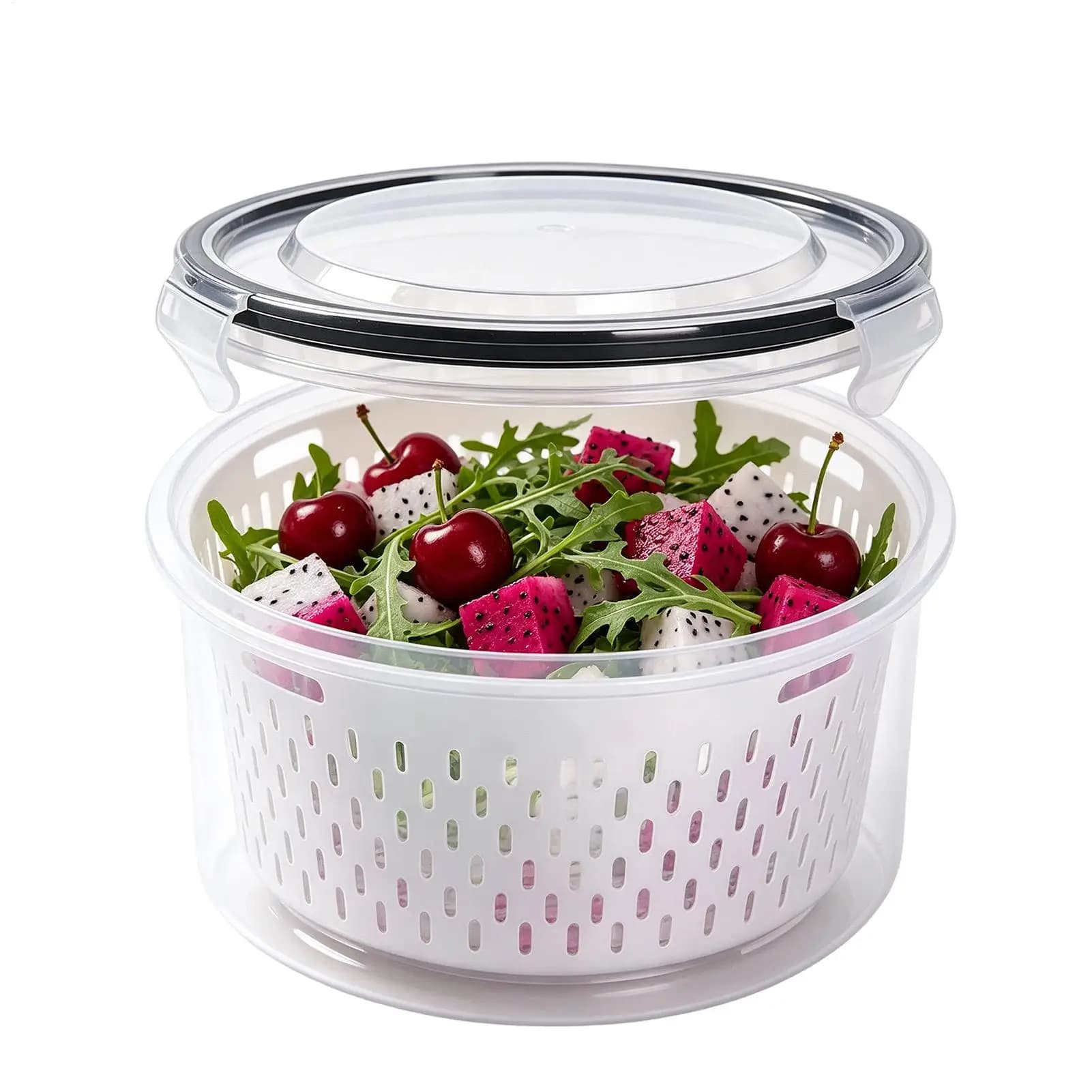 Contenitori per alimenti a tenuta stagna, impilabili e ermetici, adatti per frutta, verdura, carne e cereali (1 pezzo)