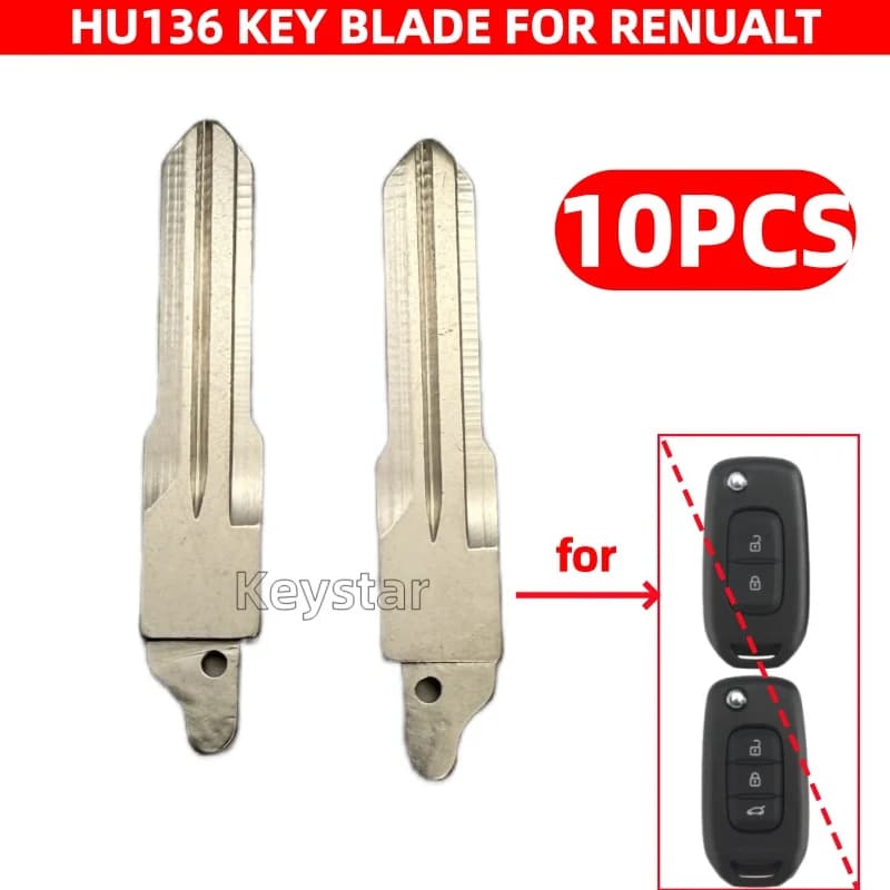 Autokeystar 10 pz/lotto HU136 Auto Originale Flip Chiave Lama Pieghevole Flip Chiave A Distanza Vuota Con Foro per Renault Logan Oroch Lama