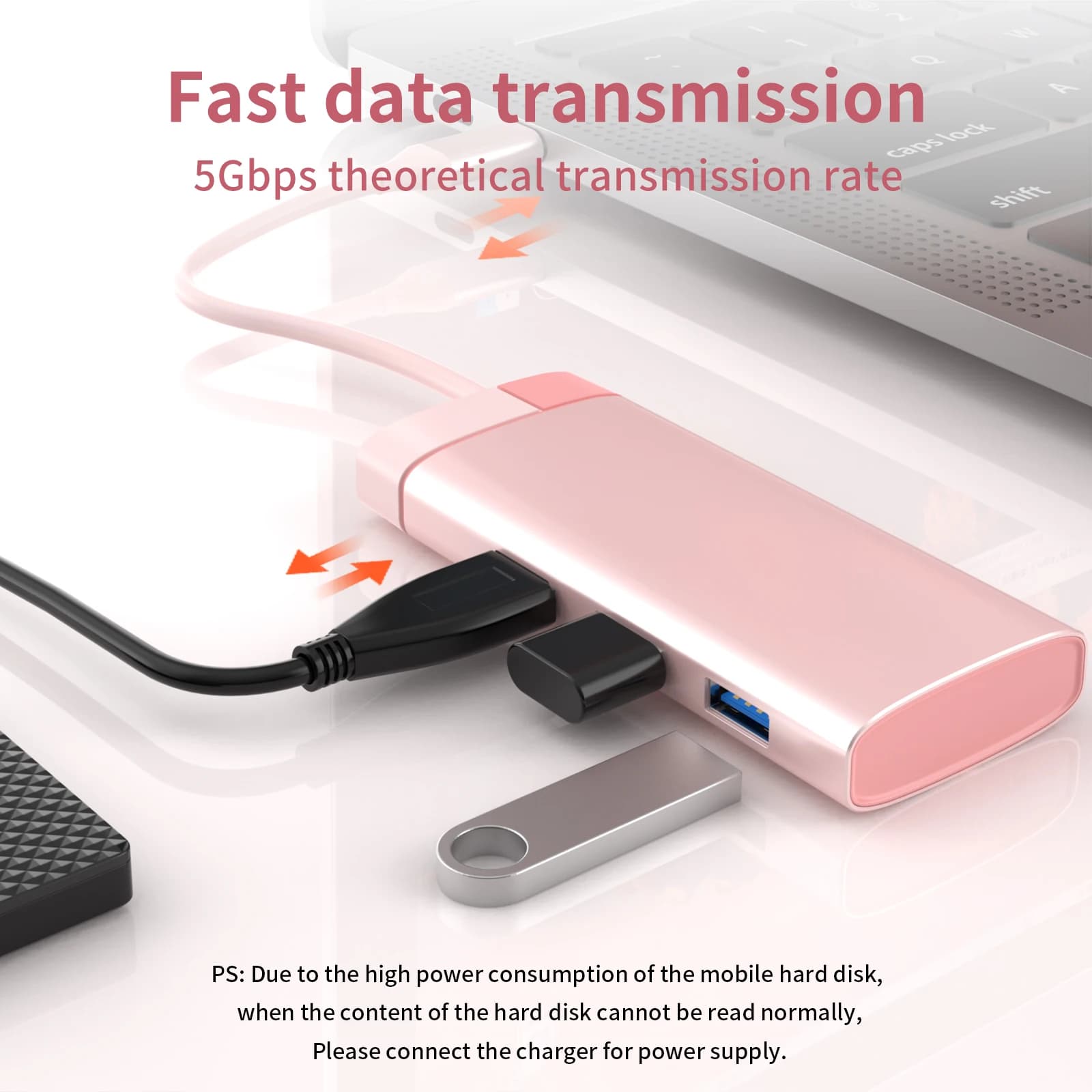 Hub USB C da tipo C a HDMI compatibile PD + USB 3.0 * 3 hub tipo C per Macbook pro air M1 M2 Docking Station Adattatore hub USB