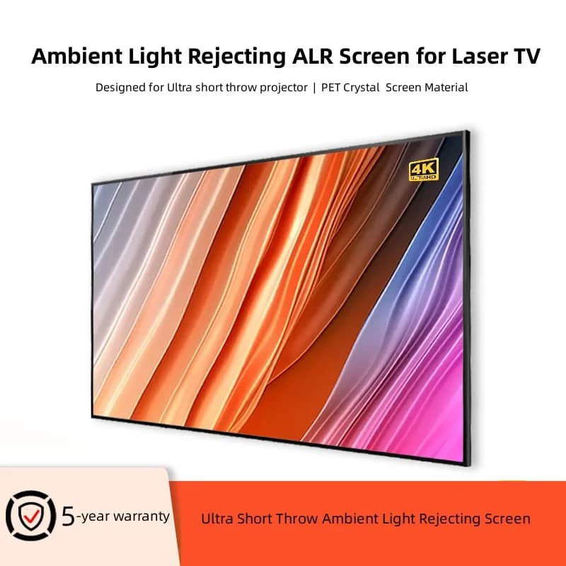 Schermo a telaio fisso ALR Zero Edge in tela grigia ad alto contrasto 4K 3D per proiettore Epson Optoma XGIMI