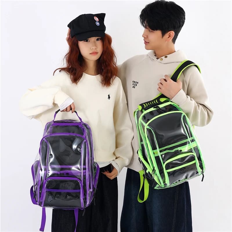 Zaino alla moda dolce in PVC trasparente 2026 Nuove borse da scuola per giovani unisex Zaino leggero e versatile di alta qualità