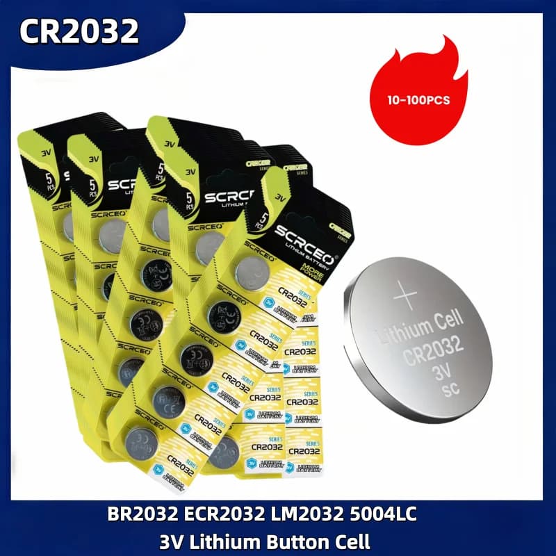 10-100PCS CR2032 Batteria a bottone 3V compatibile con BR2032/ECR2032 per chiave auto Fob Bilancia Termometro Orologio Giocattolo Fresco Magazzino