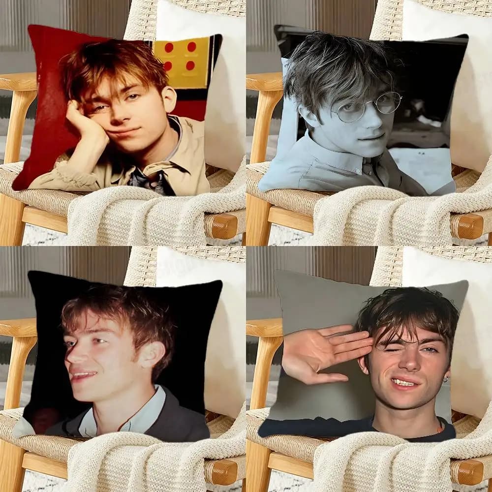 Federa per cuscino Singer D-Damon Albarn Blur Day Gift, adatta per la decorazione personalizzata della casa, della camera da letto e della stanza.