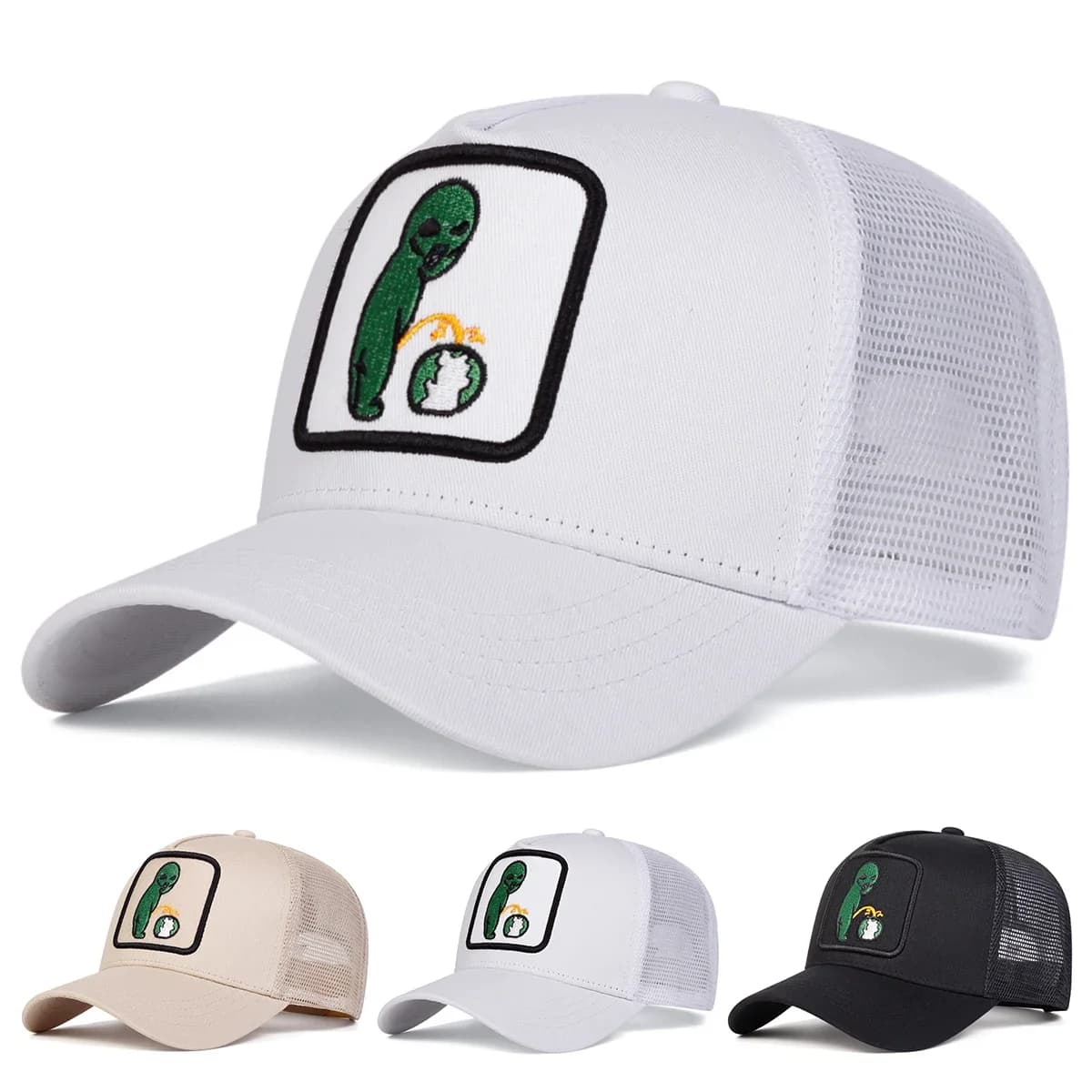 Berretti da baseball con ricamo alieno unisex Cappelli casual regolabili per esterni primaverili ed estivi Cappello per protezione solare Berretto sportivo
