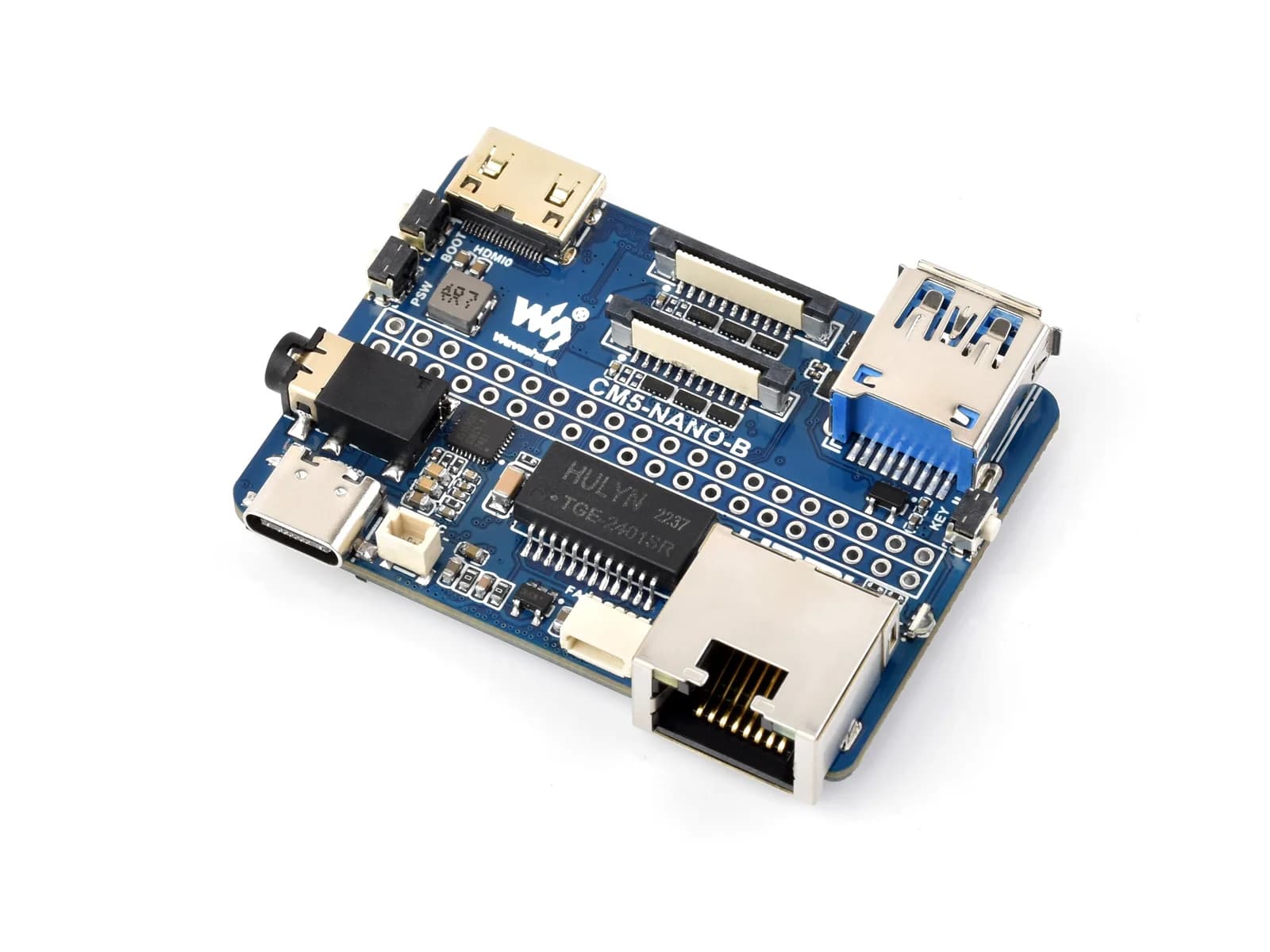 Scheda base Nano Waveshare (B) per modulo di elaborazione Raspberry Pi 5, stessa dimensione del CM5 adatta a tutti i moduli di calcolo 5