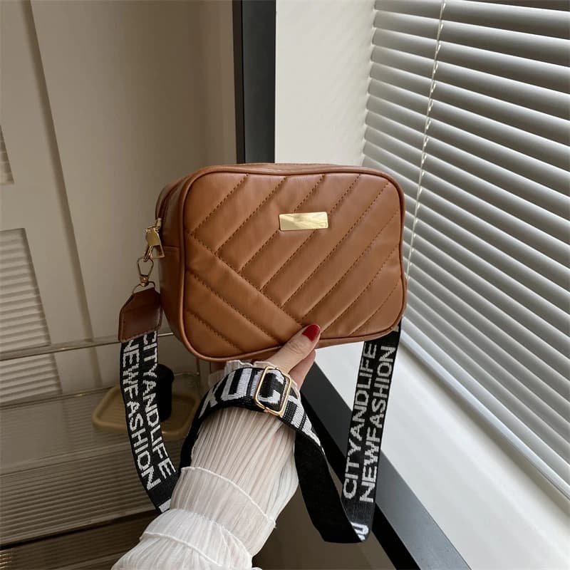 Borse a tracolla piccole in pelle PU con ricamo da donna Borsa a tracolla causale in tinta unita alla moda