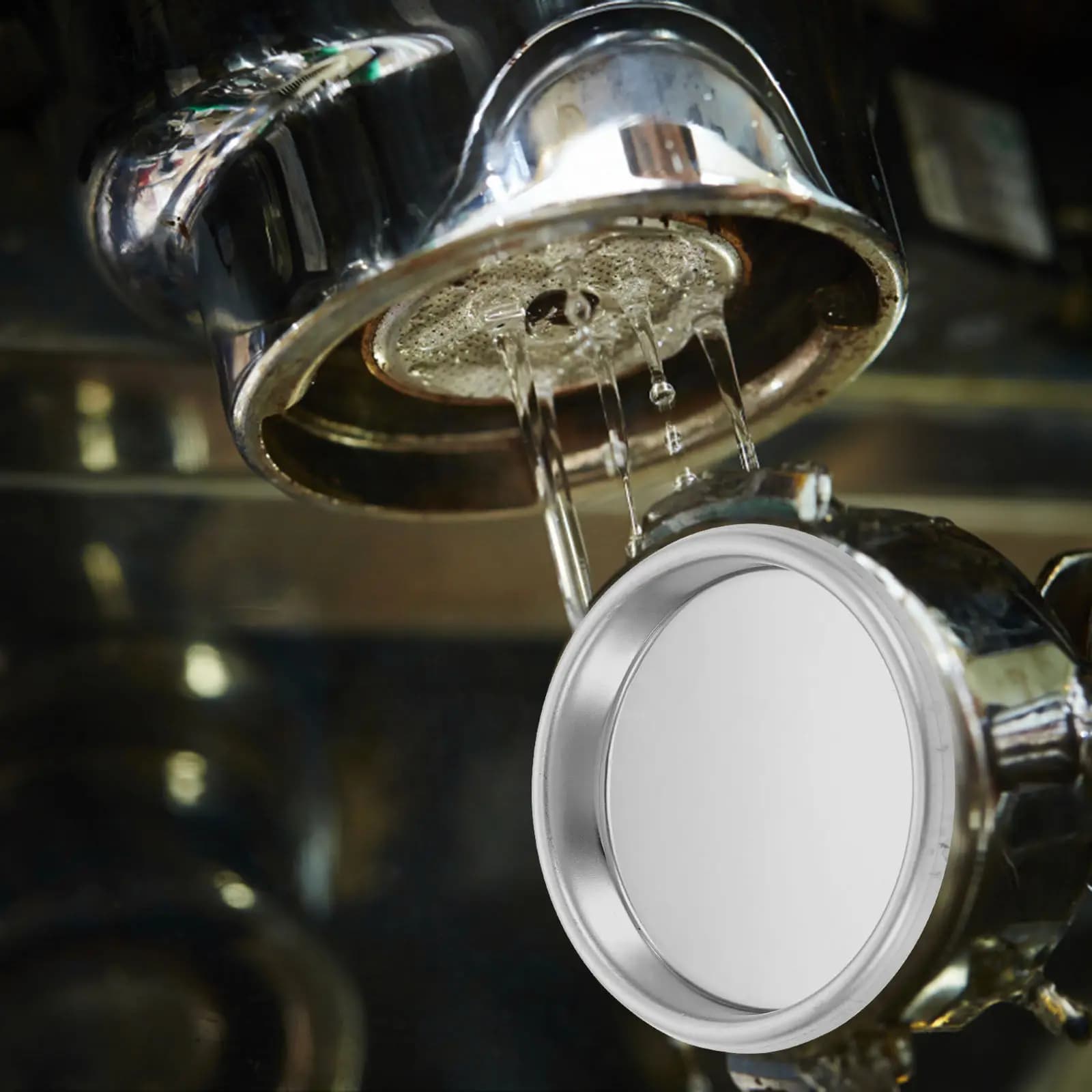 58Mm Professional Blind Filter Disk for Espresso Machine Backflushing Use in Group Handle Replaces Standard Filter for Deep