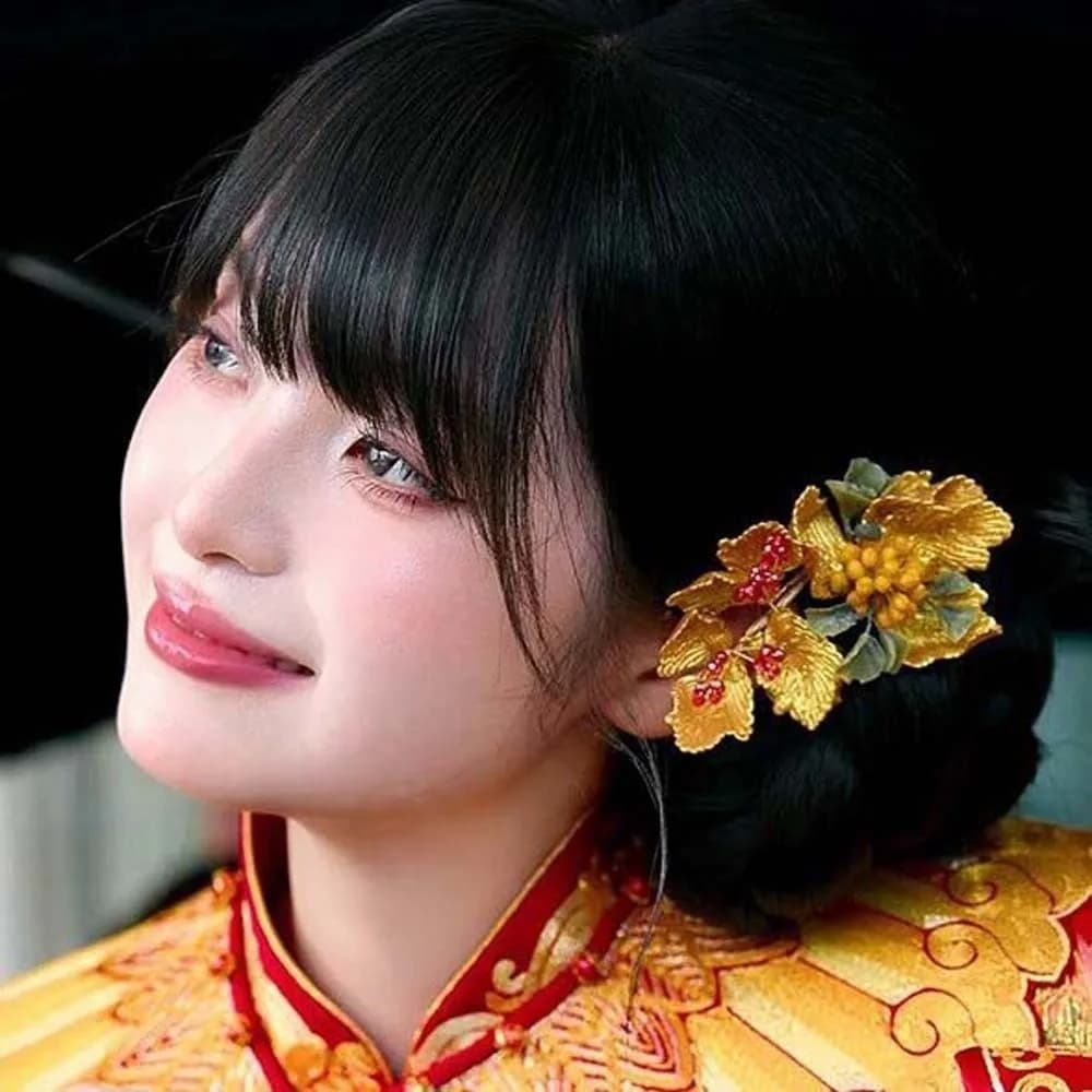 Bellissime Mollette per Capelli Hanfu con Fiori, Perline, Fermagli Cinesi Antichi, in Resina Multistrato, Squisite Mollette Laterali da Fata per Ragazze