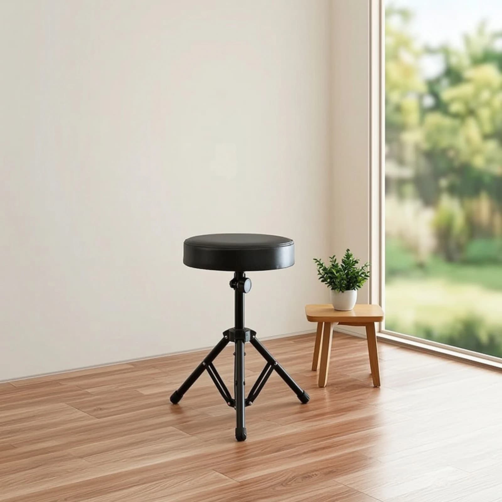 Drum Stool with Padded Seat High-Density Padded Drum Seat Long-Lasting Stable for Drummers, Practice Rooms, Home Studios