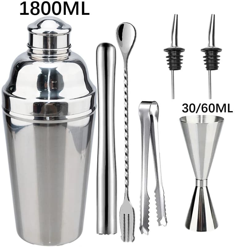 2025 Nuovo set di shaker per cocktail Kit da barista in acciaio inossidabile Mixer per cocktail Wine Martini Shaker Strumenti da bar per feste