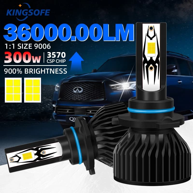 2PCS Lampadine per fari a LED 36000LM Canbus H7 H4 H1 H11 Faro 9005 HB3 9006 HB4 Fendinebbia 6000K 12V Plug & Play Auto Luce di marcia