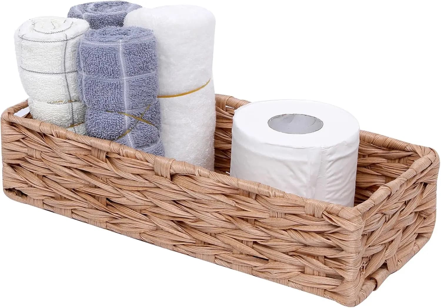 Handmade Woven Tissue Box Holder, Bathroom Decor, Toilet Paper Storage Basket, Organizer for Bedroom Living Room