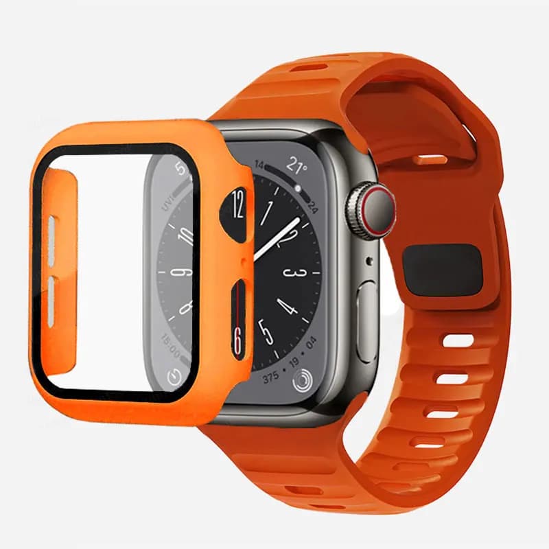 Cinturino Sportivo in Silicone da 42mm per Smartwatch iWatch 3 4 5 6 SE 7 8, Vetro+Scocca+Cinturino per Apple Watch