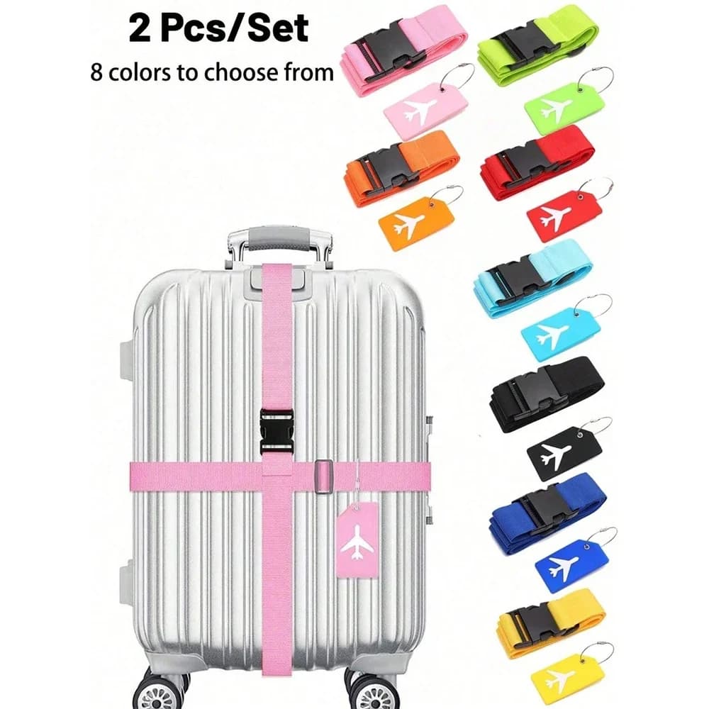 Set di cinghie per bagagli con etichetta per bagagli Colori multipli di cinghie per bagagli adatte a vari tipi di bagagli adatti per i viaggi