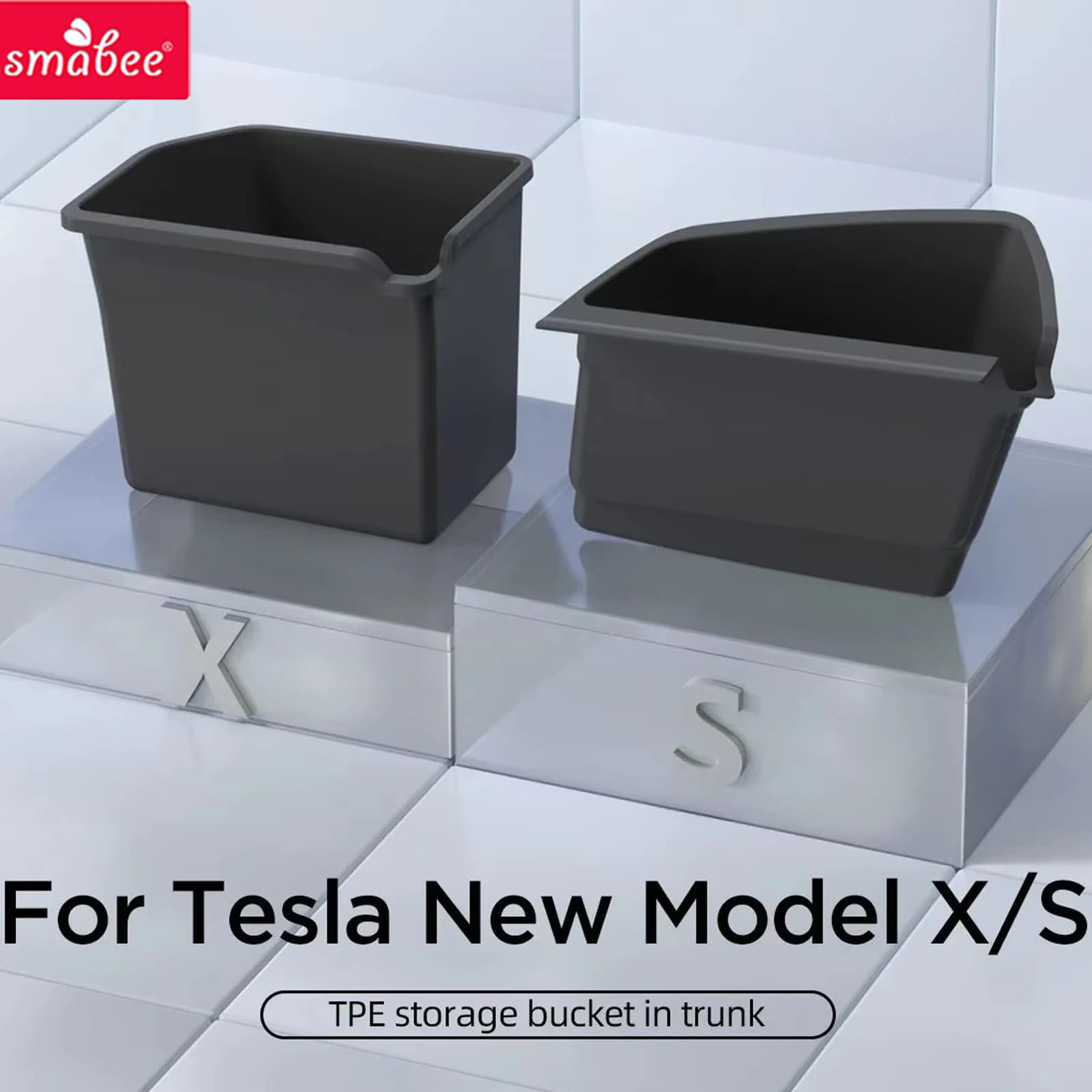 Scatola portaoggetti per Tesla New Model X S 2023 2024, lato sinistro del bagagliaio posteriore, in TPE impermeabile, custodia per attrezzi, accessori auto, organizer.