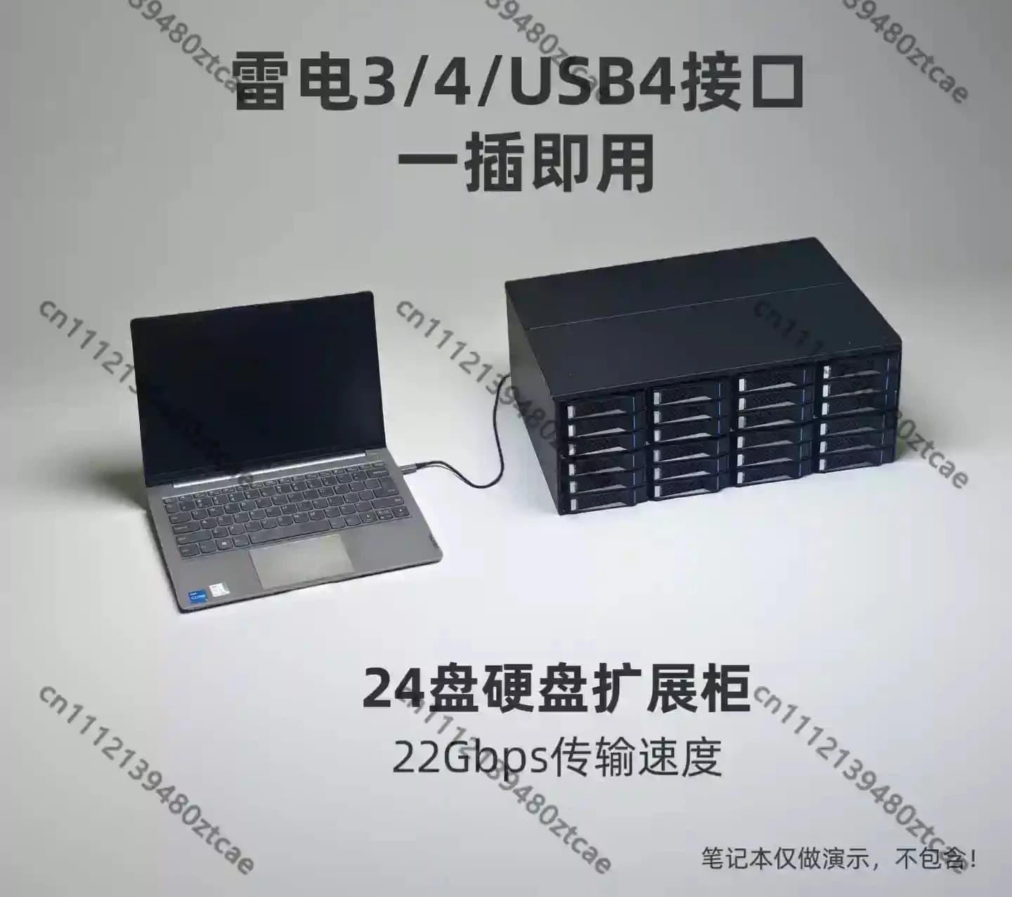 M424 Metal 24 Bay 22G JBOD Storage Chassis Built-in PSU Thunderbolt3 Thunderbolt4 USB4 DIY NAS Enclosure
