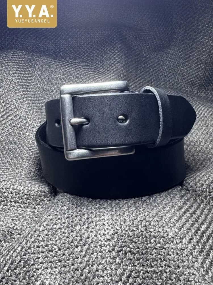 Cintura Vintage in Vera Pelle per Donna, Cinture Unisex Fatte a Mano in Pelle Bovina con Fibbia in Acciaio Inossidabile, Cinturini Casual per Pantaloni