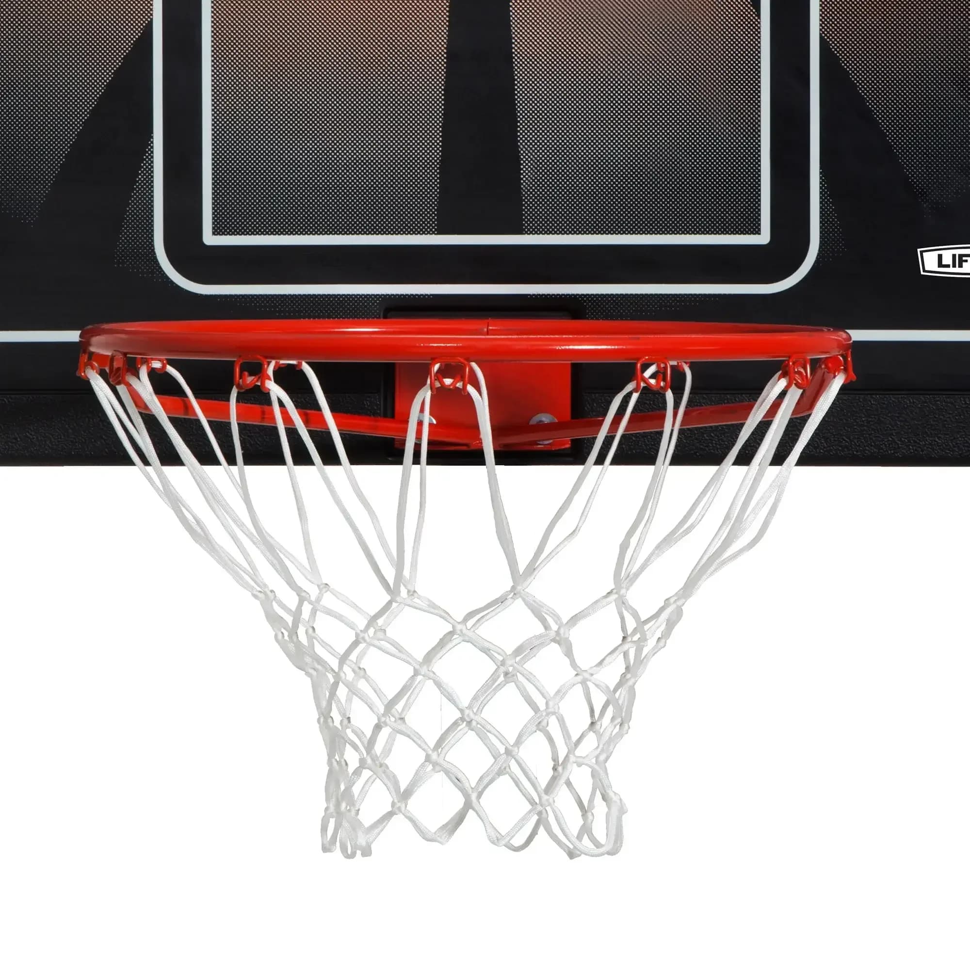 Una combinazione di tabellone e bordo per basket, impatto da 44 pollici ® Plastica, ideale per sostituire un pannello esistente o un montaggio sul tetto