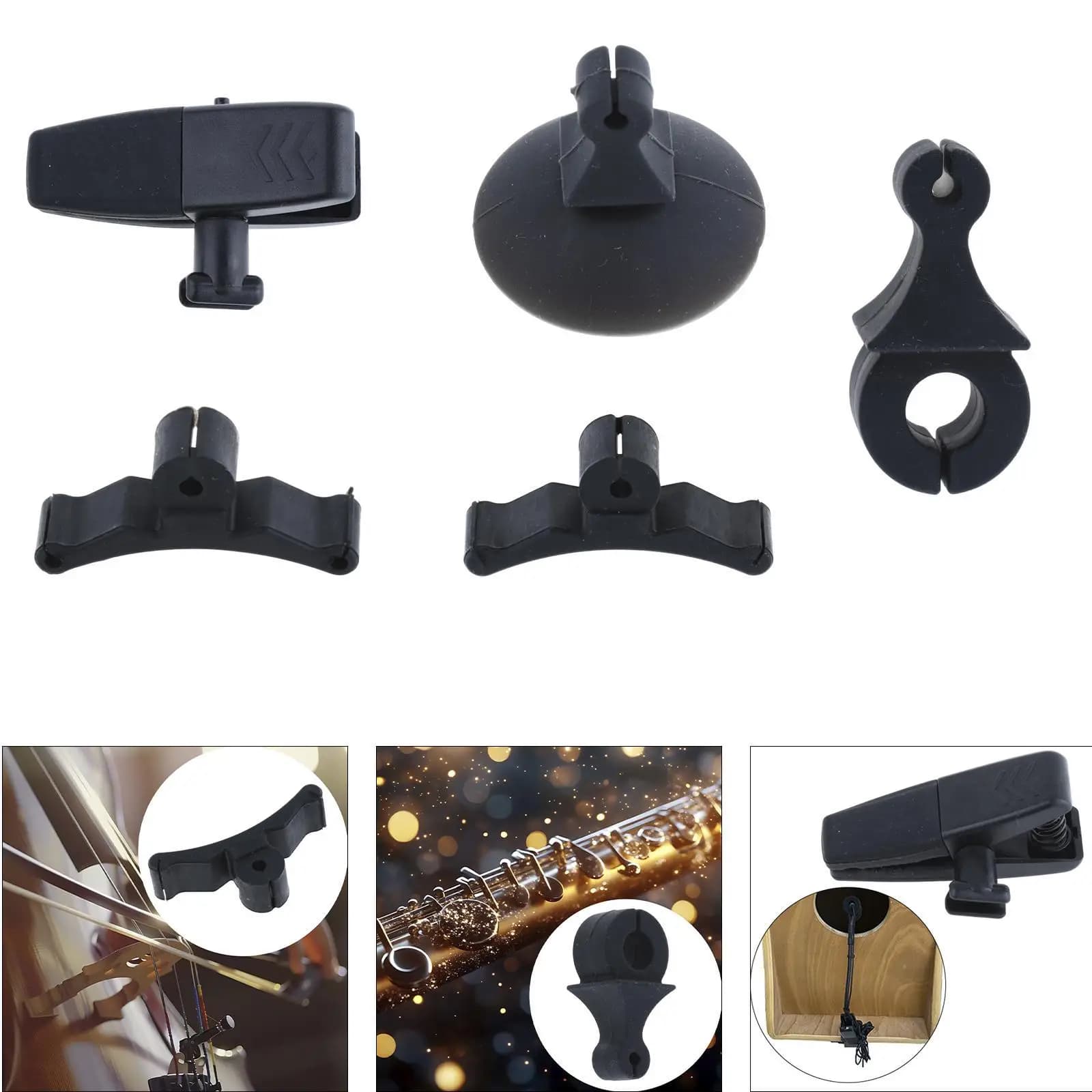 Instrument Microphone Clip Multiuse Condenser Microphone Stand Clamp Mic Stand for Violin Cello Wooden Flute Saxophone Musicians