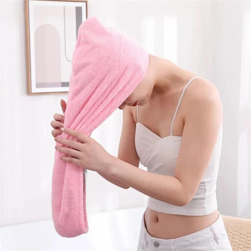 1PC Coral Fleece Hair Towel Wrap Women Quick Dry Hair Drying Cap Thickened Absorbent Shower Towel Bathroom Accessory