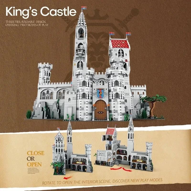 IN STOCK Reobrix 55016 Medieval king's Castle Building Blocks Bricks Assembling Model Construction Toys for Christmas Gift