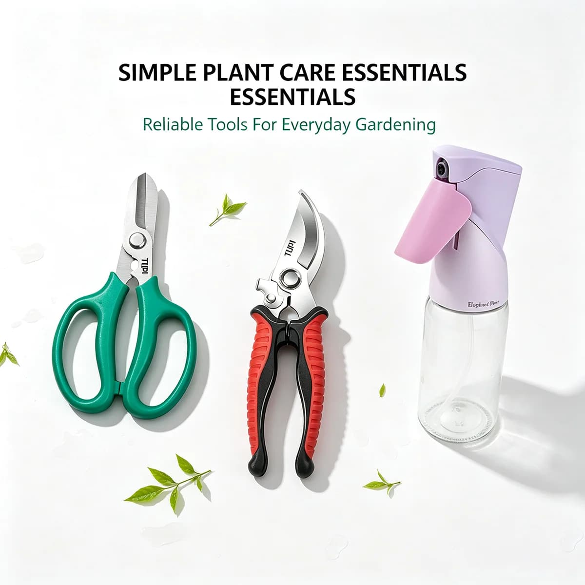 Flower Care Tools Set,Stainless Steel Garden Floral/Pruning Shears,Watering Can,Shears Comfortable Grip Handle Pruning Shear