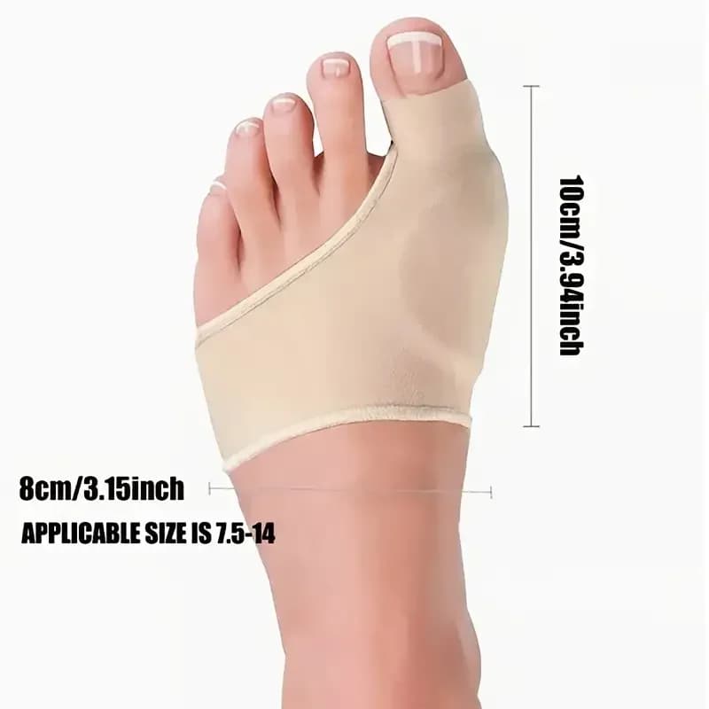 Silicone toe separator socks - Adjustable toe-shaped mouthpiece with buni concealer and anti-slip orthopedic sleeve for day/night