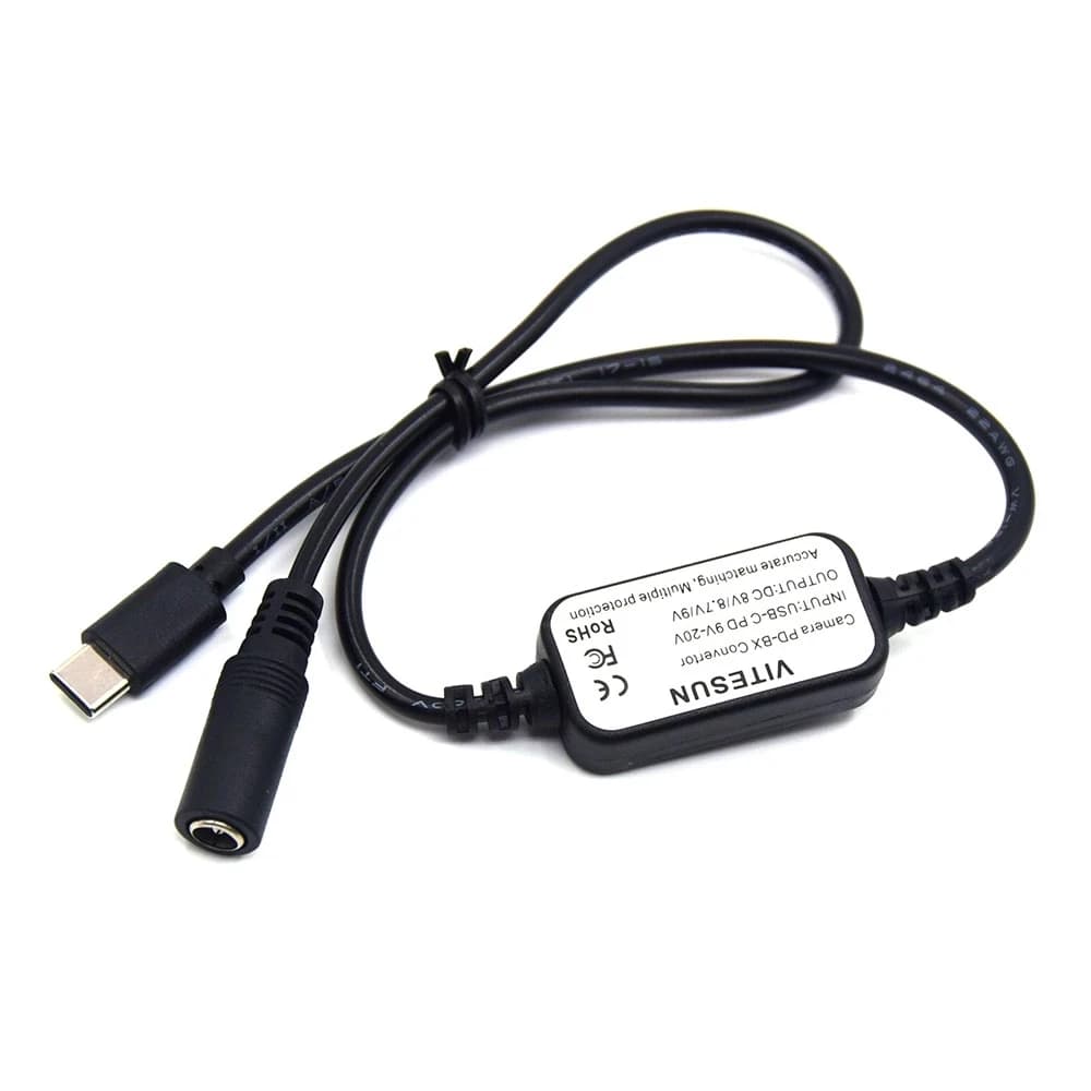USB C Power Bank PD 8V Charger Cable for PS BLN-1 BLS-5 BLH-1 DMW-BLF19 DCC12 BLC12 DCC8 NP-FW50 FZ100 LP-E6 DR-E6 Battery