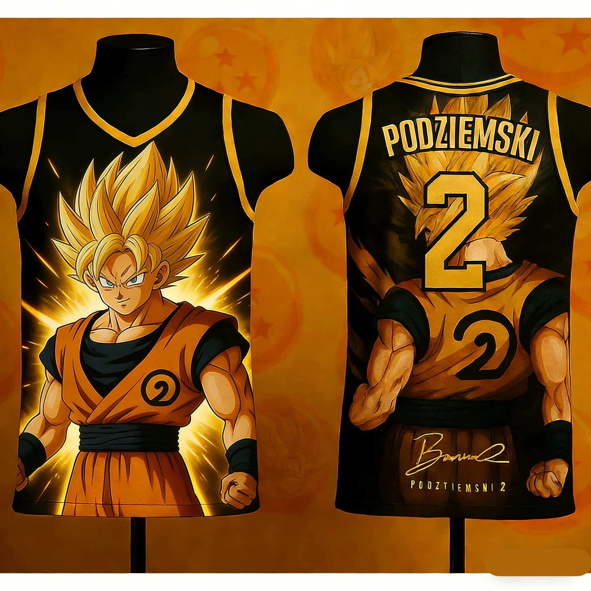 Maglia da basket Dragon Ball Super Saiyan Maglia da basket da uomo Bradlin Pozimski # Set di 2 Maglie da Basket per Bambini Lyku