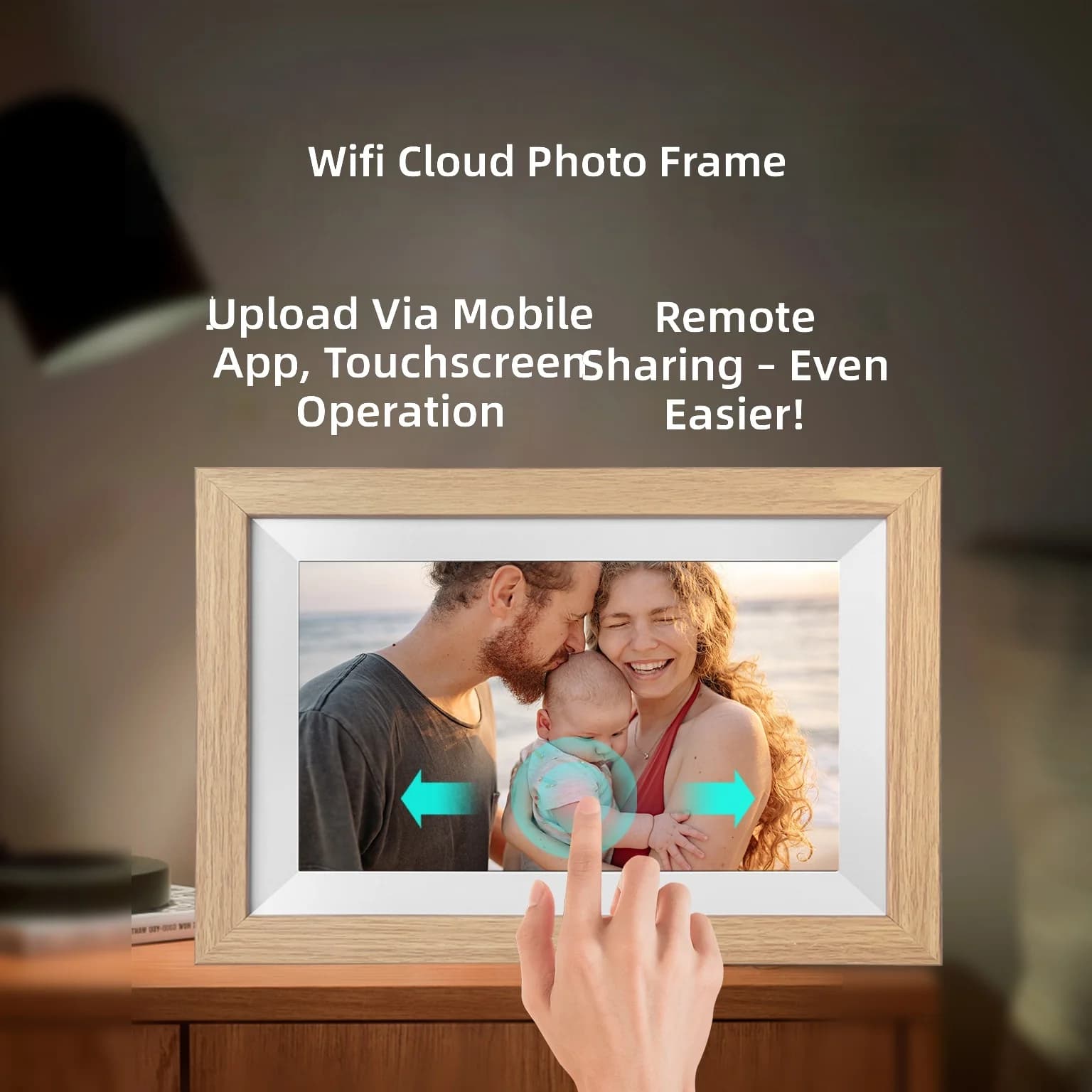 10.1 inch wifi digital photo frame iPS touch screen mobile app transfer photos electronic album loop player