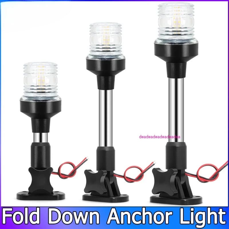 Luce di Ancoraggio LED Pieghevole da 6-12 Pollici, Lampada di Segnalazione per Imbarcazioni Marine e Yacht, Luce di Navigazione 12-24V