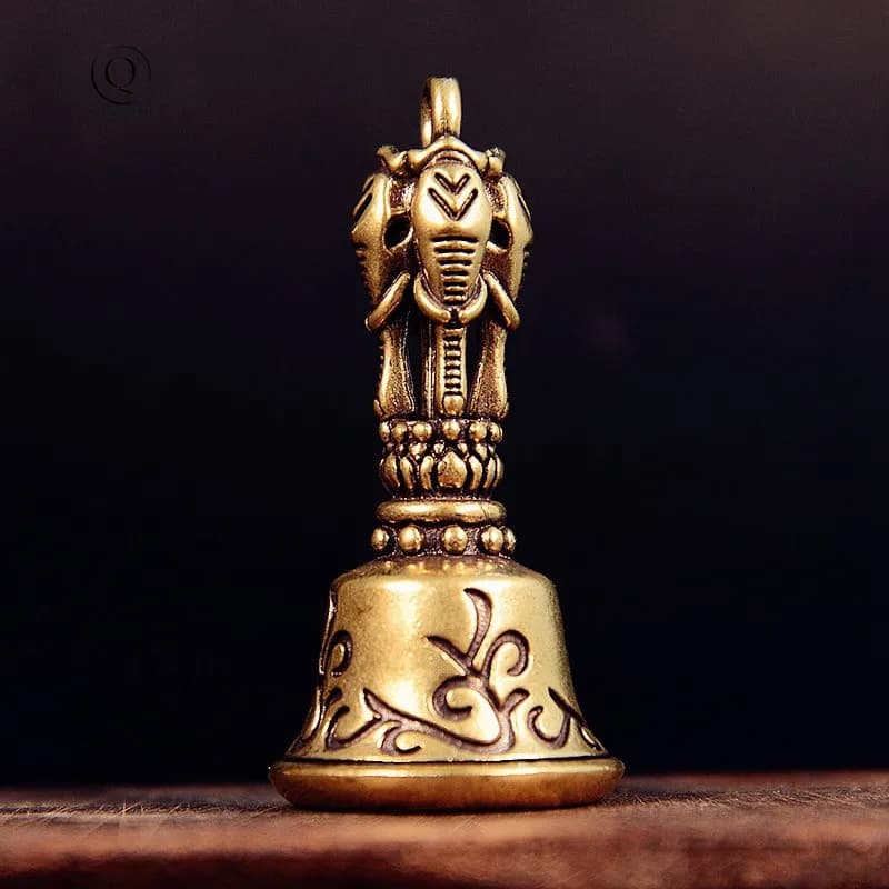 Tibetan Bronze Bell Antique Bell Christmas Tree Pendant Brass Handicraft Magic Bell Wind Bell Shui Feng Bells For Decoration