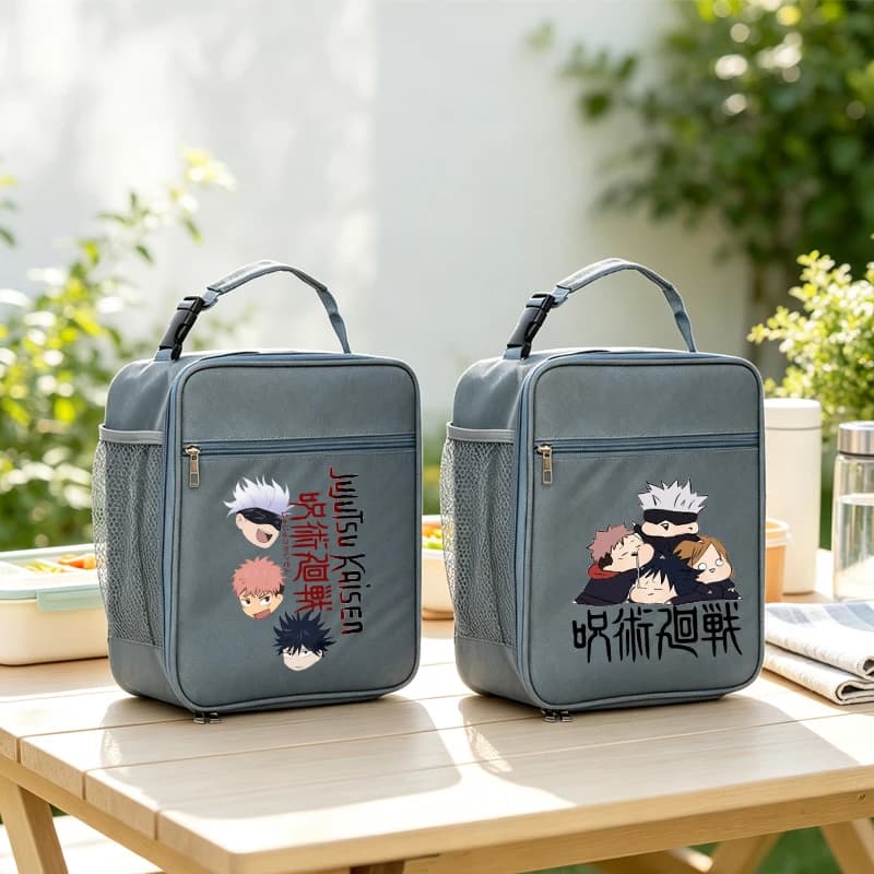 Jujutsu Kaisens Canvas Lunch Bag Anime Cartoon Large Capacity Snack Storage Purse Picnic Food Insulation Container Handbags Gift