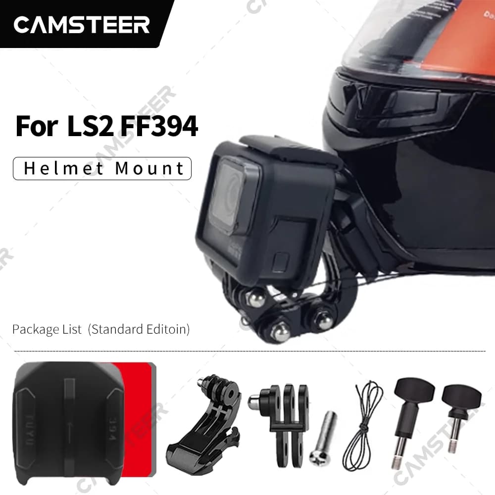 LS2 FF394 custom helmet chin support for GoPro12 11 10 9 DJI Action3/4 Insta360 Ace pro X4 X3 Action cam accessories
