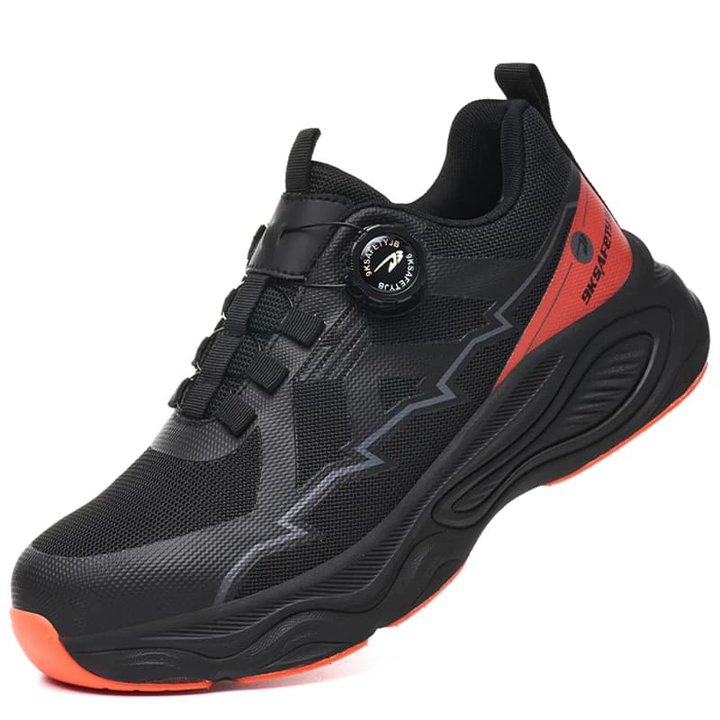 Safety shoes with rotating button, new men's safety shoes, anti-scratching, anti-perforation, work sneakers with steel tips, work boots